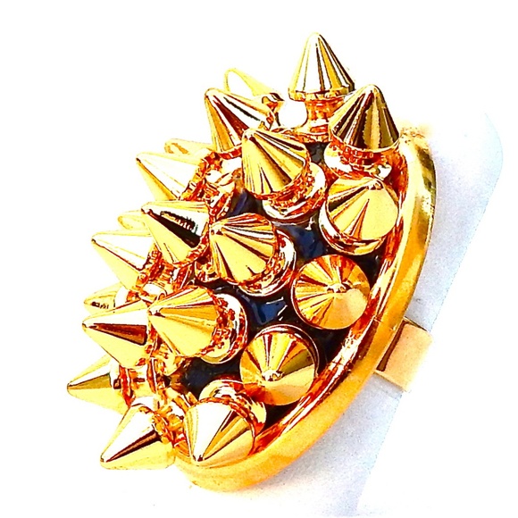 GASOLINE GLAMOUR GOLD SPIKE RING - Picture 2 of 2